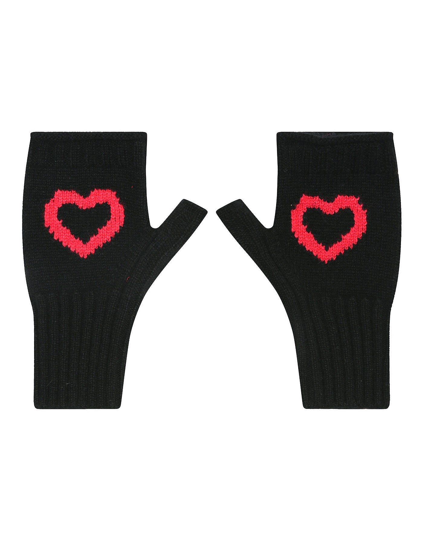 Black cashmere fingerless gloves, part of the womens cashmere collection from malin darlin.