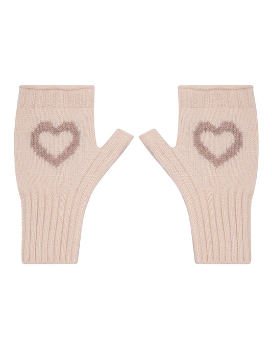 Cream cashmere fingerless gloves, part of the womens cashmere from malin darlin.