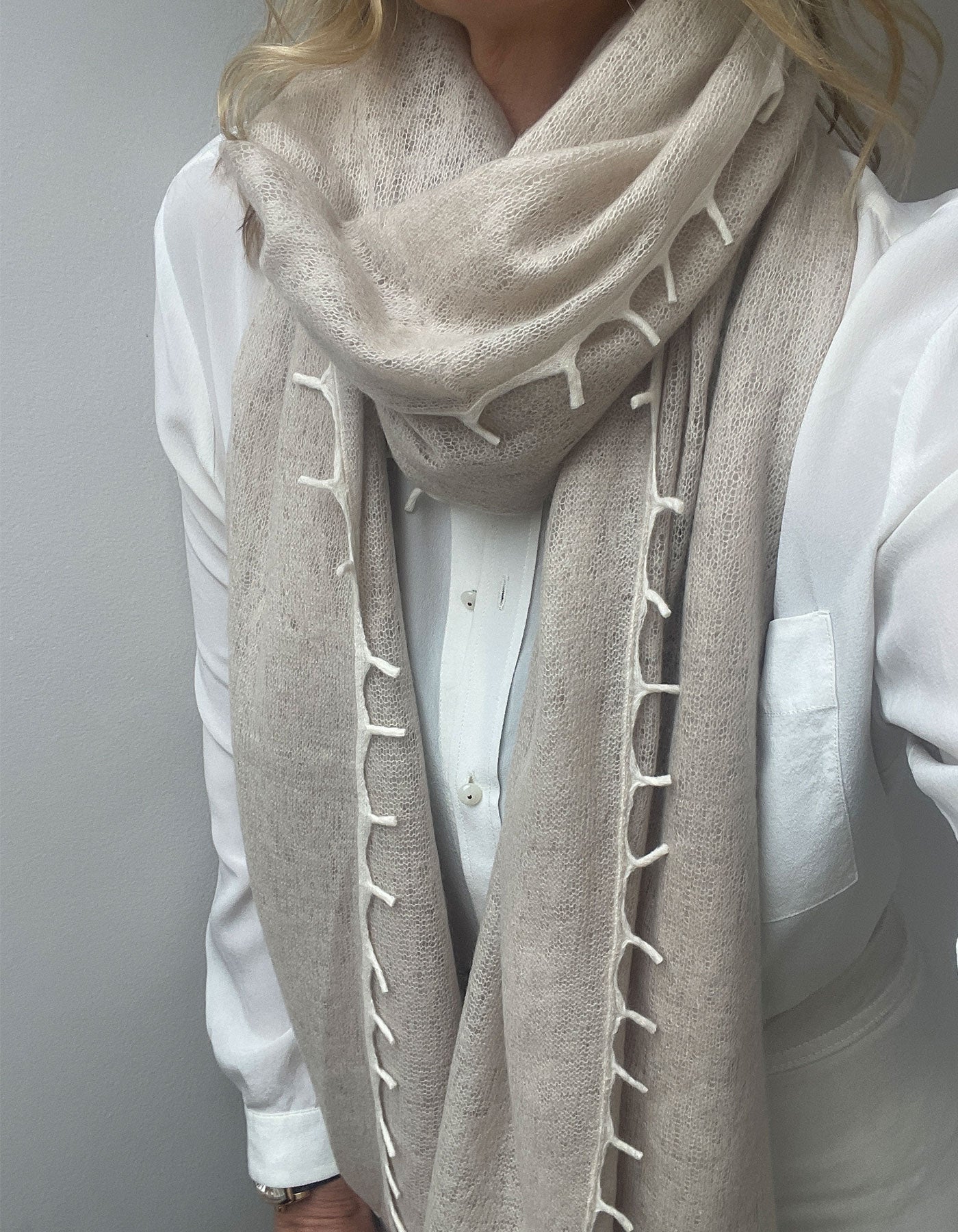 MalinDarlin Liz Felted Contrast Scarf